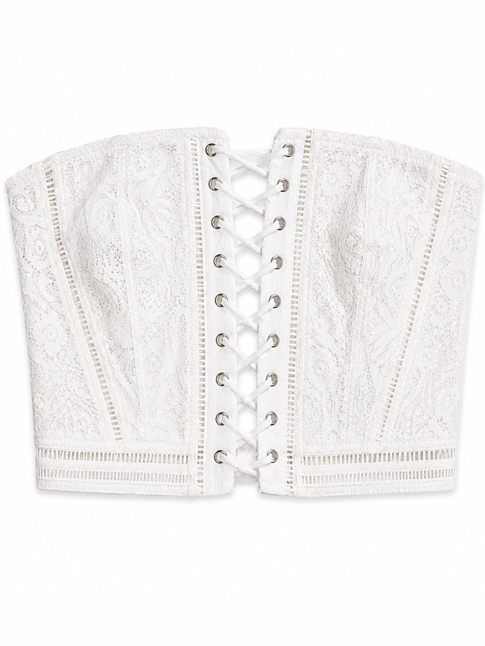 Victoria's Secret White Lace Strapless Corset Bra